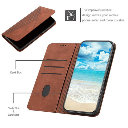 Diamond Splicing Skin Feel Magnetic Leather Phone Case, For Galaxy S26 FE 5G, For Samsung Galaxy S26+ 5G, For Samsung Galaxy S26 Ultra 5G, For Samsung Galaxy S26 5G, For Samsung Galaxy S25 FE 5G, For Samsung Galaxy S25 Edge 5G                          ...