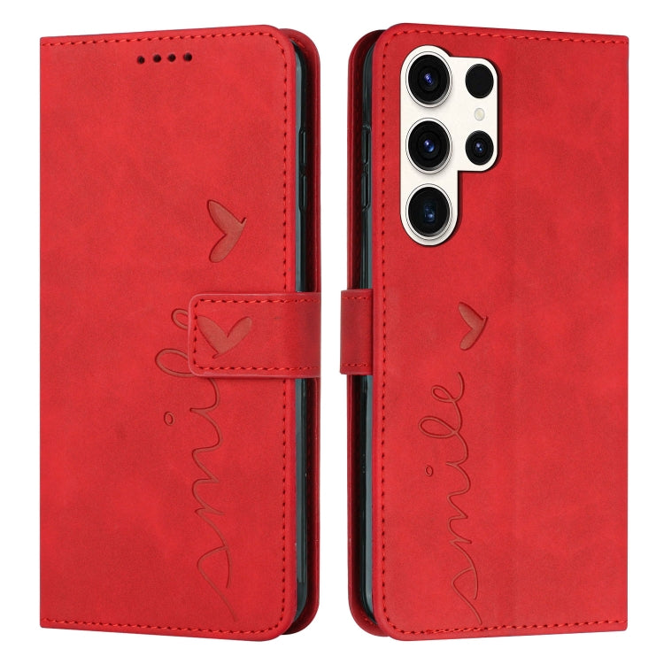 Skin Feel Heart Embossed Leather Phone Case with Long Lanyard, For Samsung Galaxy S26+ 5G, For Samsung Galaxy S26 Ultra 5G, For Samsung Galaxy S26 5G, For Samsung Galaxy S25 FE 5G, For Samsung Galaxy S25 Edge 5G, For Samsung Galaxy S25 / S24 5G        ...