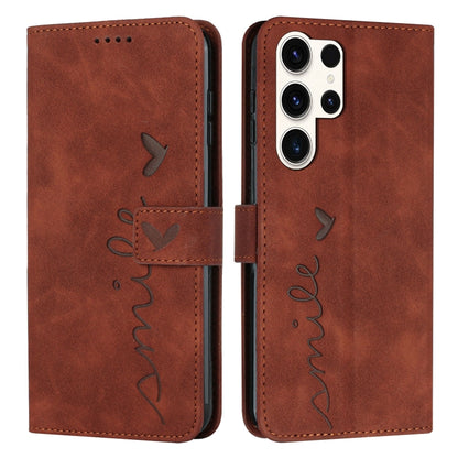 Skin Feel Heart Embossed Leather Phone Case with Long Lanyard, For Galaxy S26 FE 5G, For Samsung Galaxy S26+ 5G, For Samsung Galaxy S26 Ultra 5G, For Samsung Galaxy S26 5G, For Samsung Galaxy S25 FE 5G, For Samsung Galaxy S25 Edge 5G                   ...