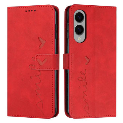 Skin Feel Heart Embossed Leather Phone Case with Long Lanyard, For Galaxy S26 FE 5G, For Samsung Galaxy S26+ 5G, For Samsung Galaxy S26 Ultra 5G, For Samsung Galaxy S26 5G, For Samsung Galaxy S25 FE 5G, For Samsung Galaxy S25 Edge 5G                   ...