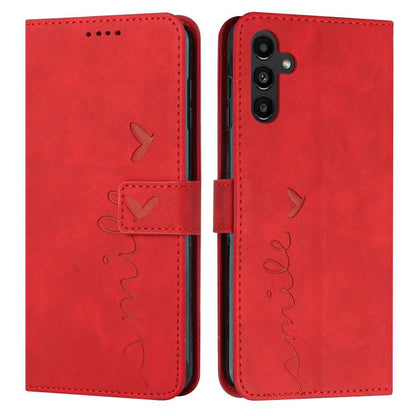 Skin Feel Heart Embossed Leather Phone Case with Long Lanyard, For Galaxy S26 FE 5G, For Samsung Galaxy S26+ 5G, For Samsung Galaxy S26 Ultra 5G, For Samsung Galaxy S26 5G, For Samsung Galaxy S25 FE 5G, For Samsung Galaxy S25 Edge 5G                   ...