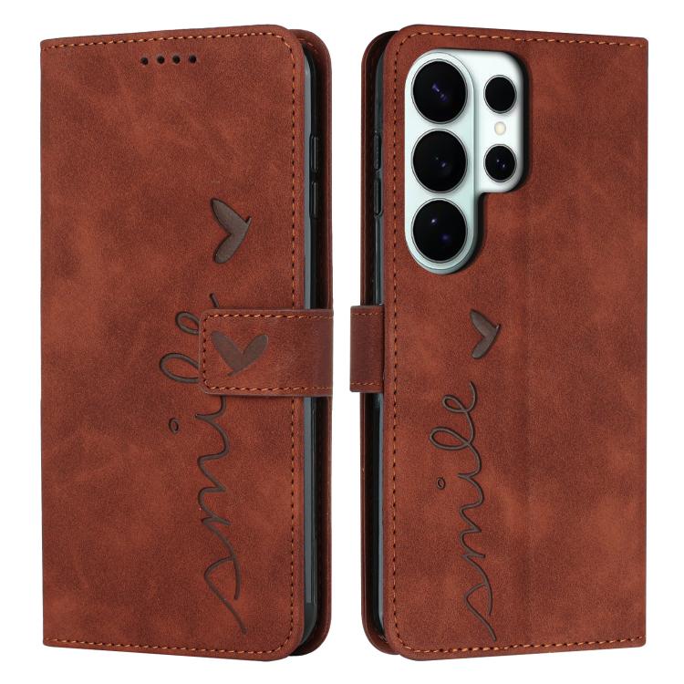 Skin Feel Heart Embossed Leather Phone Case with Long Lanyard, For Galaxy S26 FE 5G, For Samsung Galaxy S26+ 5G, For Samsung Galaxy S26 Ultra 5G, For Samsung Galaxy S26 5G, For Samsung Galaxy S25 FE 5G, For Samsung Galaxy S25 Edge 5G                   ...