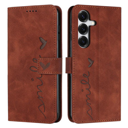 Skin Feel Heart Embossed Leather Phone Case with Long Lanyard, For Galaxy S26 FE 5G, For Samsung Galaxy S26+ 5G, For Samsung Galaxy S26 Ultra 5G, For Samsung Galaxy S26 5G, For Samsung Galaxy S25 FE 5G, For Samsung Galaxy S25 Edge 5G                   ...
