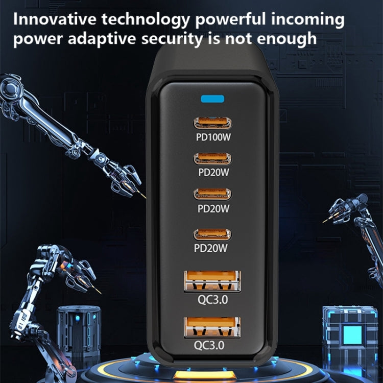 200W GaN 4 Type-C 2 USB Multi Ports Sharing Desktop Charger