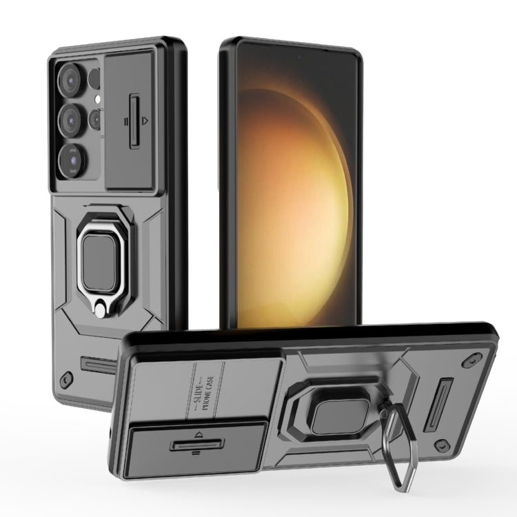 Sliding Camshield TPU + PC Shockproof Phone Case with Holder, For Samsung Galaxy S26+ 5G, For Samsung Galaxy S26 Ultra 5G, For Samsung Galaxy S25 Edge 5G, For Samsung Galaxy S25 5G, For Samsung Galaxy S25+ 5G, For Samsung Galaxy S25 Ultra 5G