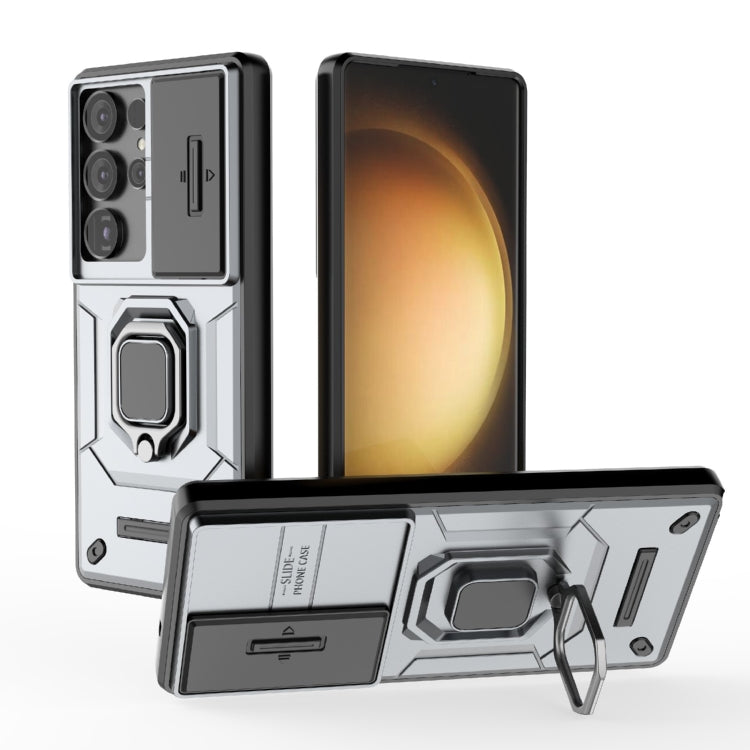 Sliding Camshield TPU + PC Shockproof Phone Case with Holder, For Samsung Galaxy S26+ 5G, For Samsung Galaxy S26 Ultra 5G, For Samsung Galaxy S25 Edge 5G, For Samsung Galaxy S25 5G, For Samsung Galaxy S25+ 5G, For Samsung Galaxy S25 Ultra 5G