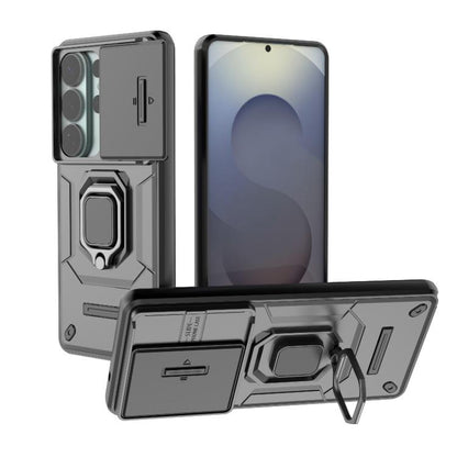 Sliding Camshield TPU + PC Shockproof Phone Case with Holder, For Samsung Galaxy S26+ 5G, For Samsung Galaxy S26 Ultra 5G, For Samsung Galaxy S25 Edge 5G, For Samsung Galaxy S25 5G, For Samsung Galaxy S25+ 5G, For Samsung Galaxy S25 Ultra 5G