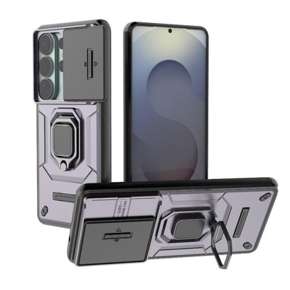 Sliding Camshield TPU + PC Shockproof Phone Case with Holder, For Samsung Galaxy S26+ 5G, For Samsung Galaxy S26 Ultra 5G, For Samsung Galaxy S25 Edge 5G, For Samsung Galaxy S25 5G, For Samsung Galaxy S25+ 5G, For Samsung Galaxy S25 Ultra 5G
