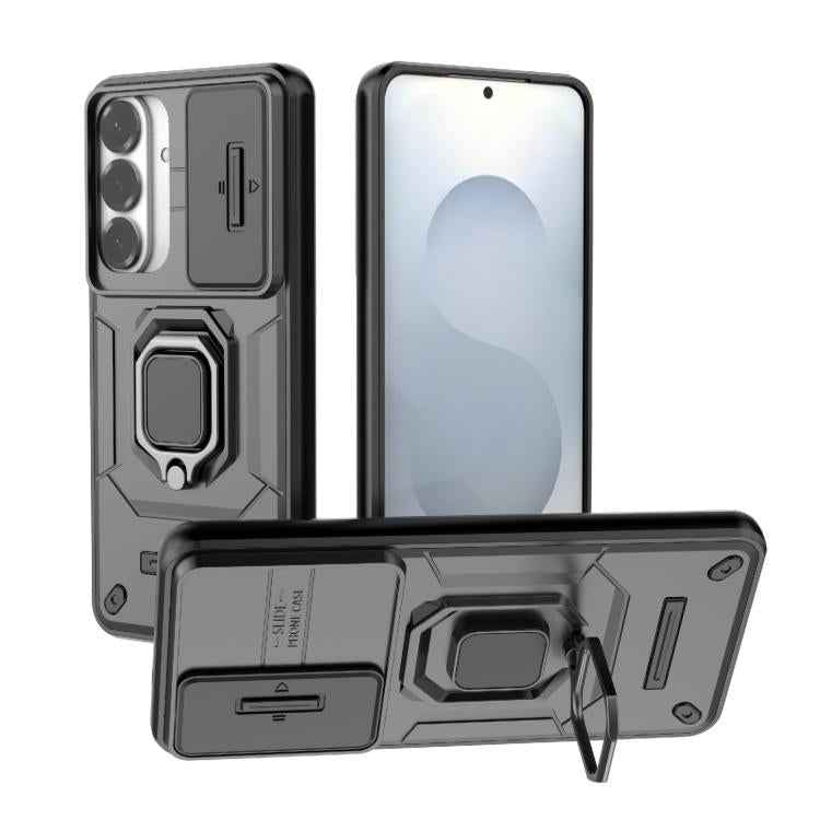 Sliding Camshield TPU + PC Shockproof Phone Case with Holder, For Samsung Galaxy S26+ 5G, For Samsung Galaxy S26 Ultra 5G, For Samsung Galaxy S25 Edge 5G, For Samsung Galaxy S25 5G, For Samsung Galaxy S25+ 5G, For Samsung Galaxy S25 Ultra 5G