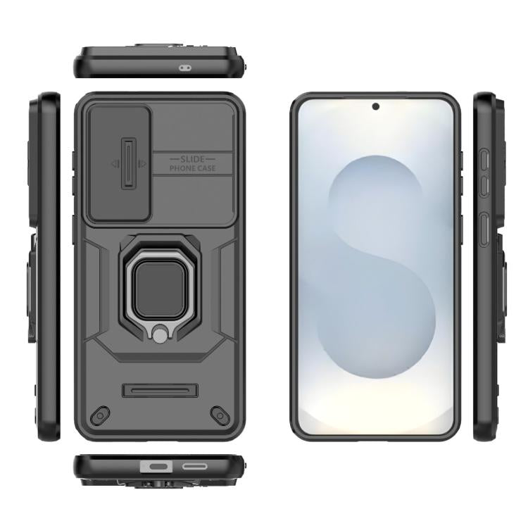 Sliding Camshield TPU + PC Shockproof Phone Case with Holder, For Samsung Galaxy S26+ 5G, For Samsung Galaxy S26 Ultra 5G, For Samsung Galaxy S25 Edge 5G, For Samsung Galaxy S25 5G, For Samsung Galaxy S25+ 5G, For Samsung Galaxy S25 Ultra 5G