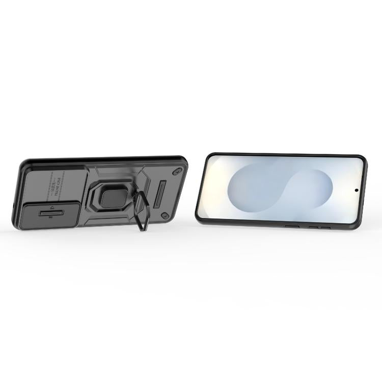 Sliding Camshield TPU + PC Shockproof Phone Case with Holder, For Samsung Galaxy S26+ 5G, For Samsung Galaxy S26 Ultra 5G, For Samsung Galaxy S25 Edge 5G, For Samsung Galaxy S25 5G, For Samsung Galaxy S25+ 5G, For Samsung Galaxy S25 Ultra 5G