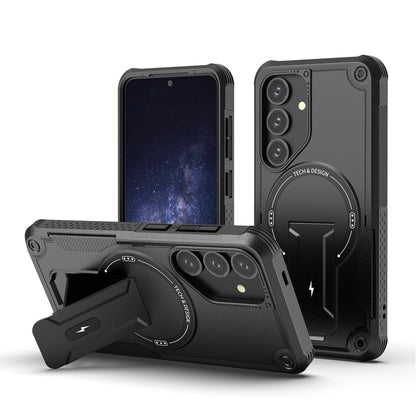 Armor MagSafe Holder PC Hybrid TPU Phone Case, For Samsung Galaxy S26+ 5G, For Samsung Galaxy S26 Ultra 5G, For Samsung Galaxy S26 5G, For Samsung Galaxy S25 Edge 5G, For Samsung Galaxy S24 5G / S25 5G, For Samsung Galaxy S24+ 5G / S25+ 5G             ...