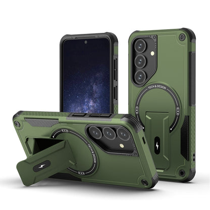Armor MagSafe Holder PC Hybrid TPU Phone Case, For Samsung Galaxy S26+ 5G, For Samsung Galaxy S26 Ultra 5G, For Samsung Galaxy S26 5G, For Samsung Galaxy S25 Edge 5G, For Samsung Galaxy S24 5G / S25 5G, For Samsung Galaxy S24+ 5G / S25+ 5G             ...