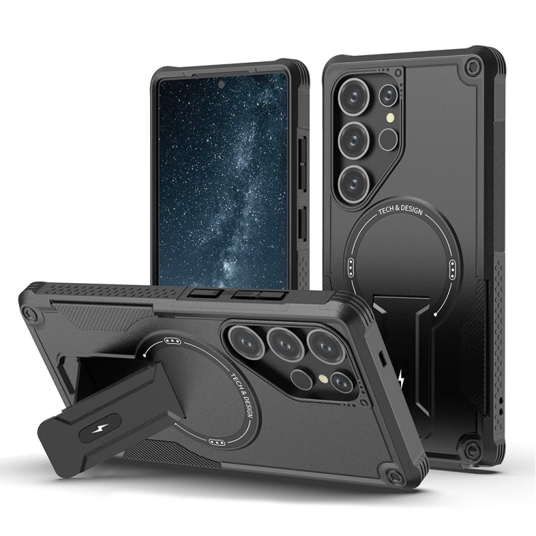 Armor MagSafe Holder PC Hybrid TPU Phone Case, For Samsung Galaxy S26+ 5G, For Samsung Galaxy S26 Ultra 5G, For Samsung Galaxy S26 5G, For Samsung Galaxy S25 Edge 5G, For Samsung Galaxy S24 5G / S25 5G, For Samsung Galaxy S24+ 5G / S25+ 5G             ...
