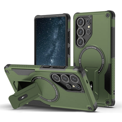 Armor MagSafe Holder PC Hybrid TPU Phone Case, For Samsung Galaxy S26+ 5G, For Samsung Galaxy S26 Ultra 5G, For Samsung Galaxy S26 5G, For Samsung Galaxy S25 Edge 5G, For Samsung Galaxy S24 5G / S25 5G, For Samsung Galaxy S24+ 5G / S25+ 5G             ...