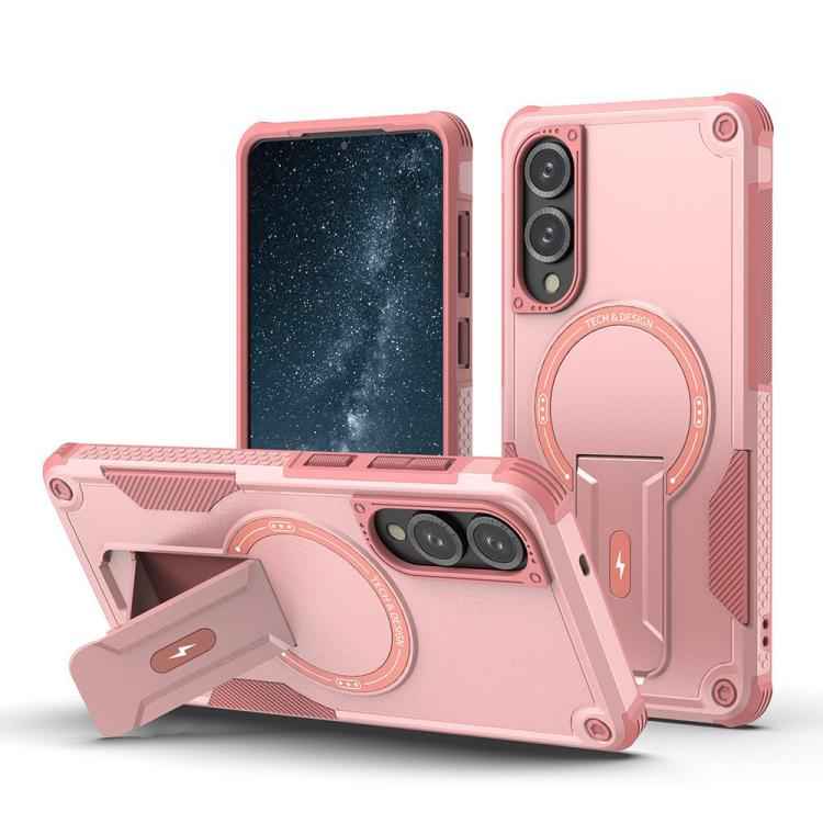 Armor MagSafe Holder PC Hybrid TPU Phone Case, For Samsung Galaxy S26+ 5G, For Samsung Galaxy S26 Ultra 5G, For Samsung Galaxy S26 5G, For Samsung Galaxy S25 Edge 5G, For Samsung Galaxy S24 5G / S25 5G, For Samsung Galaxy S24+ 5G / S25+ 5G             ...