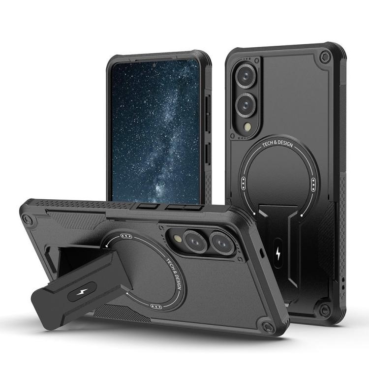 Armor MagSafe Holder PC Hybrid TPU Phone Case, For Samsung Galaxy S26+ 5G, For Samsung Galaxy S26 Ultra 5G, For Samsung Galaxy S26 5G, For Samsung Galaxy S25 Edge 5G, For Samsung Galaxy S24 5G / S25 5G, For Samsung Galaxy S24+ 5G / S25+ 5G             ...