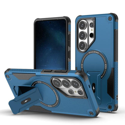 Armor MagSafe Holder PC Hybrid TPU Phone Case, For Samsung Galaxy S26+ 5G, For Samsung Galaxy S26 Ultra 5G, For Samsung Galaxy S26 5G, For Samsung Galaxy S25 Edge 5G, For Samsung Galaxy S24 5G / S25 5G, For Samsung Galaxy S24+ 5G / S25+ 5G             ...