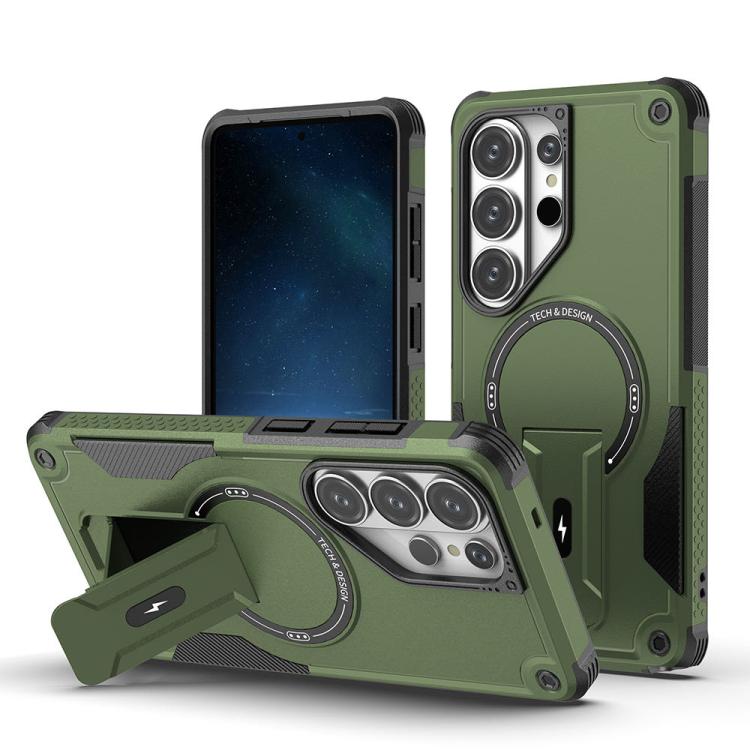 Armor MagSafe Holder PC Hybrid TPU Phone Case, For Samsung Galaxy S26+ 5G, For Samsung Galaxy S26 Ultra 5G, For Samsung Galaxy S26 5G, For Samsung Galaxy S25 Edge 5G, For Samsung Galaxy S24 5G / S25 5G, For Samsung Galaxy S24+ 5G / S25+ 5G             ...