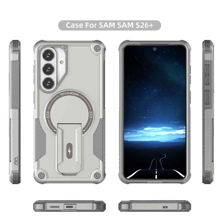 Armor MagSafe Holder PC Hybrid TPU Phone Case, For Samsung Galaxy S26+ 5G, For Samsung Galaxy S26 Ultra 5G, For Samsung Galaxy S26 5G, For Samsung Galaxy S25 Edge 5G, For Samsung Galaxy S24 5G / S25 5G, For Samsung Galaxy S24+ 5G / S25+ 5G             ...