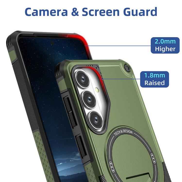 Armor MagSafe Holder PC Hybrid TPU Phone Case, For Samsung Galaxy S26+ 5G, For Samsung Galaxy S26 Ultra 5G, For Samsung Galaxy S26 5G, For Samsung Galaxy S25 Edge 5G, For Samsung Galaxy S24 5G / S25 5G, For Samsung Galaxy S24+ 5G / S25+ 5G             ...