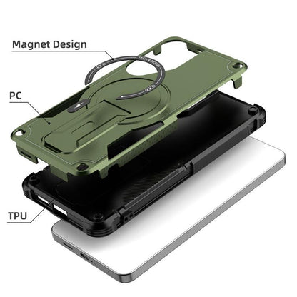 Armor MagSafe Holder PC Hybrid TPU Phone Case, For Samsung Galaxy S26+ 5G, For Samsung Galaxy S26 Ultra 5G, For Samsung Galaxy S26 5G, For Samsung Galaxy S25 Edge 5G, For Samsung Galaxy S24 5G / S25 5G, For Samsung Galaxy S24+ 5G / S25+ 5G             ...