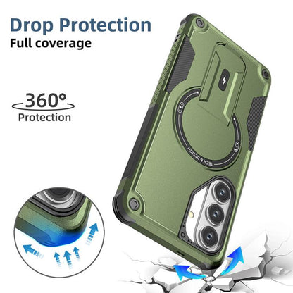 Armor MagSafe Holder PC Hybrid TPU Phone Case, For Samsung Galaxy S26+ 5G, For Samsung Galaxy S26 Ultra 5G, For Samsung Galaxy S26 5G, For Samsung Galaxy S25 Edge 5G, For Samsung Galaxy S24 5G / S25 5G, For Samsung Galaxy S24+ 5G / S25+ 5G             ...