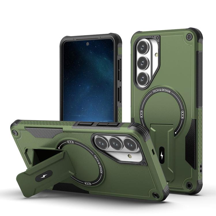 Armor MagSafe Holder PC Hybrid TPU Phone Case, For Samsung Galaxy S26+ 5G, For Samsung Galaxy S26 Ultra 5G, For Samsung Galaxy S26 5G, For Samsung Galaxy S25 Edge 5G, For Samsung Galaxy S24 5G / S25 5G, For Samsung Galaxy S24+ 5G / S25+ 5G             ...