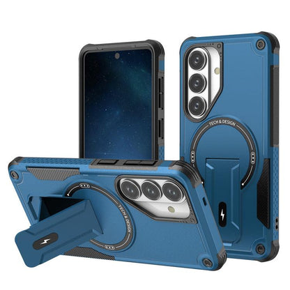 Armor MagSafe Holder PC Hybrid TPU Phone Case, For Samsung Galaxy S26+ 5G, For Samsung Galaxy S26 Ultra 5G, For Samsung Galaxy S26 5G, For Samsung Galaxy S25 Edge 5G, For Samsung Galaxy S24 5G / S25 5G, For Samsung Galaxy S24+ 5G / S25+ 5G             ...