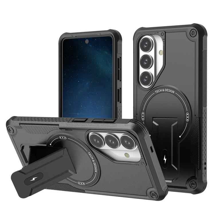 Armor MagSafe Holder PC Hybrid TPU Phone Case, For Samsung Galaxy S26+ 5G, For Samsung Galaxy S26 Ultra 5G, For Samsung Galaxy S26 5G, For Samsung Galaxy S25 Edge 5G, For Samsung Galaxy S24 5G / S25 5G, For Samsung Galaxy S24+ 5G / S25+ 5G             ...