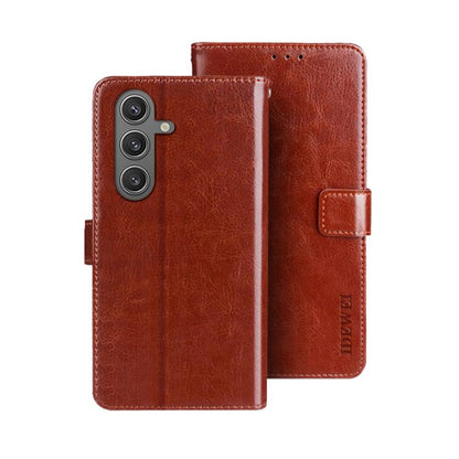 idewei Crazy Horse Texture Leather Phone Case, For Samsung Galaxy S25 FE 5G, For Samsung Galaxy A07 4G, For Samsung Galaxy A17 5G, For Samsung Galaxy S25 Edge 5G, For Samsung Galaxy S25 5G, For Samsung Galaxy S25+ 5G