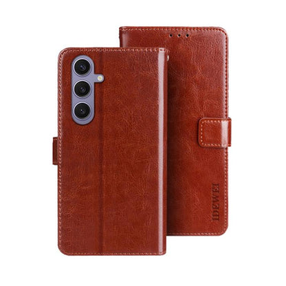 idewei Crazy Horse Texture Leather Phone Case, For Samsung Galaxy S25 FE 5G, For Samsung Galaxy A07 4G, For Samsung Galaxy A17 5G, For Samsung Galaxy S25 Edge 5G, For Samsung Galaxy S25 5G, For Samsung Galaxy S25+ 5G