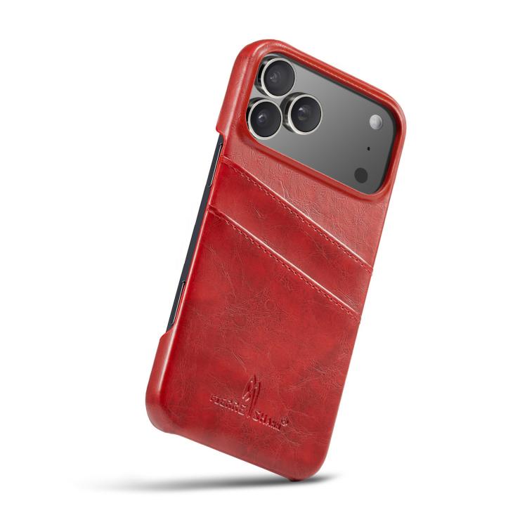 Fierre Shann Retro Oil Wax Texture Card Slots PU Leather Phone Case