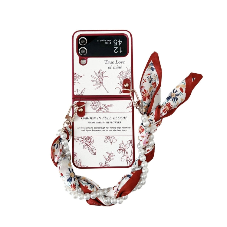 Sketch Flower Pattern Phone Case with Scarf Bracelet