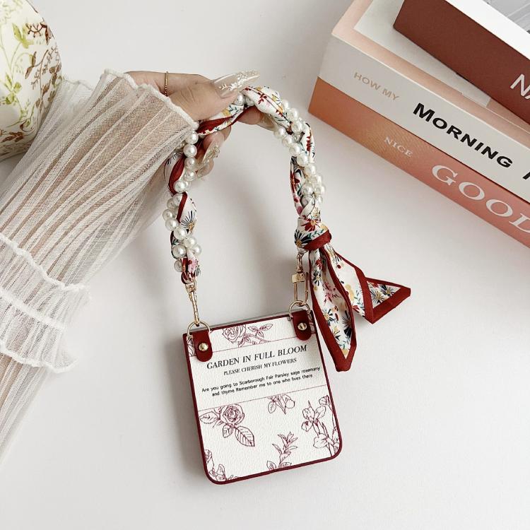 Sketch Flower Pattern Phone Case with Scarf Bracelet