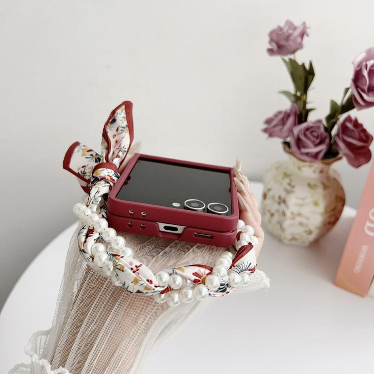 Sketch Flower Pattern Phone Case with Scarf Bracelet