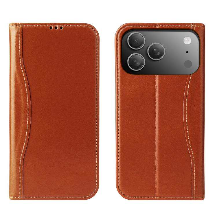 Fierre Shann Cowhide Leather Flip Leather Phone Case