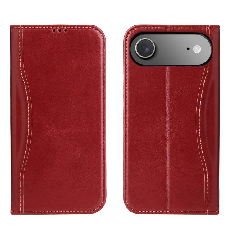 Fierre Shann Cowhide Leather Flip Leather Phone Case