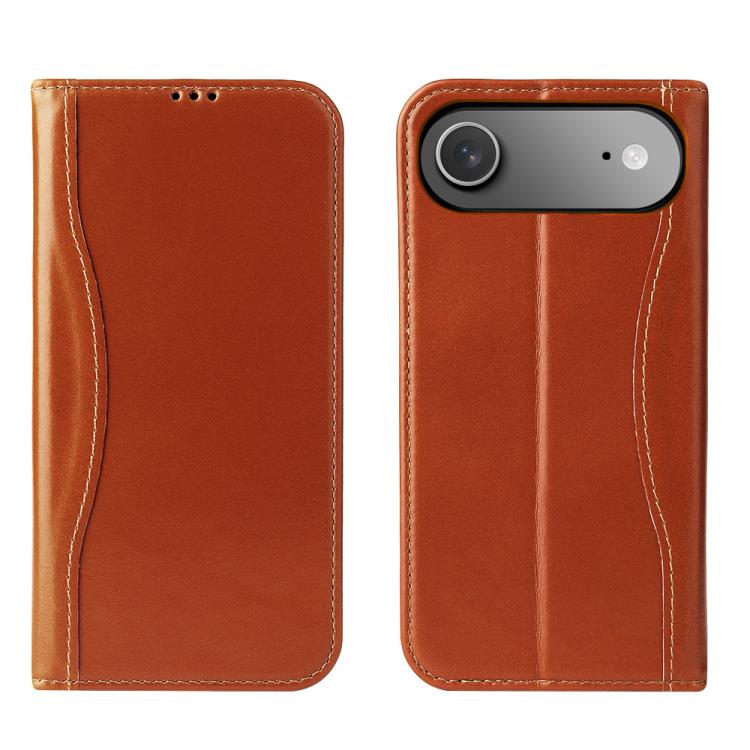 Fierre Shann Cowhide Leather Flip Leather Phone Case