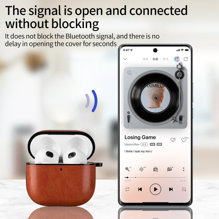 Leather Earphone Protective Case with Hook