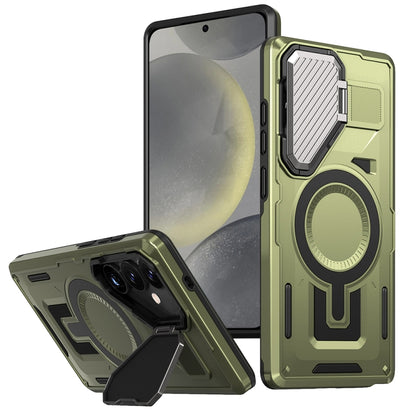 Shield Frame Holder MagSafe Phone Case, For Samsung Galaxy S26 Ultra 5G, For Samsung Galaxy S25 Edge 5G, For Samsung Galaxy S25 5G, For Samsung Galaxy S25+ 5G, For Samsung Galaxy S25 Ultra 5G, For Samsung Galaxy S24 FE 5G