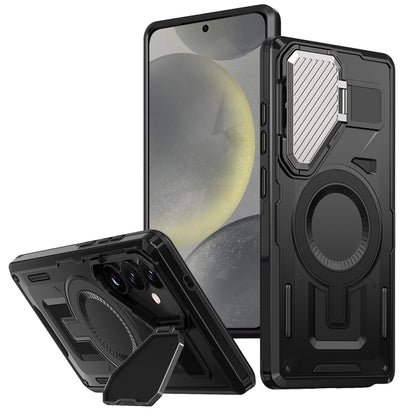 Shield Frame Holder MagSafe Phone Case, For Samsung Galaxy S26 Ultra 5G, For Samsung Galaxy S25 Edge 5G, For Samsung Galaxy S25 5G, For Samsung Galaxy S25+ 5G, For Samsung Galaxy S25 Ultra 5G, For Samsung Galaxy S24 FE 5G