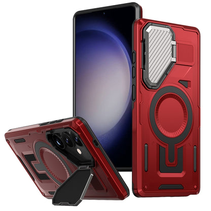 Shield Frame Holder MagSafe Phone Case, For Samsung Galaxy S24 Ultra 5G, For Samsung Galaxy S24+ 5G, For Samsung Galaxy S24 5G, For Samsung Galaxy S23 FE 5G, For Samsung Galaxy S23 Ultra 5G, For Samsung Galaxy S23+ 5G