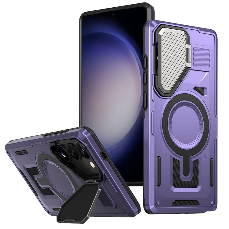 Shield Frame Holder MagSafe Phone Case, For Samsung Galaxy S24 Ultra 5G, For Samsung Galaxy S24+ 5G, For Samsung Galaxy S24 5G, For Samsung Galaxy S23 FE 5G, For Samsung Galaxy S23 Ultra 5G, For Samsung Galaxy S23+ 5G