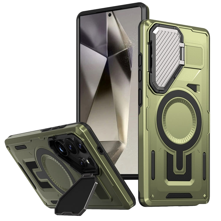 Shield Frame Holder MagSafe Phone Case, For Samsung Galaxy S24 Ultra 5G, For Samsung Galaxy S24+ 5G, For Samsung Galaxy S24 5G, For Samsung Galaxy S23 FE 5G, For Samsung Galaxy S23 Ultra 5G, For Samsung Galaxy S23+ 5G