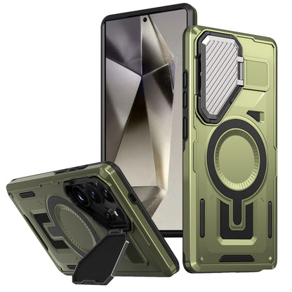 Shield Frame Holder MagSafe Phone Case, For Samsung Galaxy S24 Ultra 5G, For Samsung Galaxy S24+ 5G, For Samsung Galaxy S24 5G, For Samsung Galaxy S23 FE 5G, For Samsung Galaxy S23 Ultra 5G, For Samsung Galaxy S23+ 5G