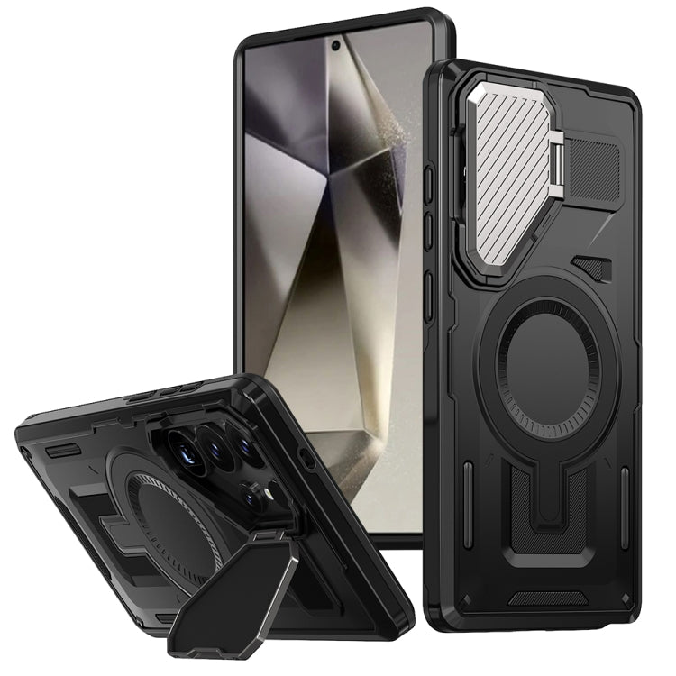 Shield Frame Holder MagSafe Phone Case, For Samsung Galaxy S24 Ultra 5G, For Samsung Galaxy S24+ 5G, For Samsung Galaxy S24 5G, For Samsung Galaxy S23 FE 5G, For Samsung Galaxy S23 Ultra 5G, For Samsung Galaxy S23+ 5G