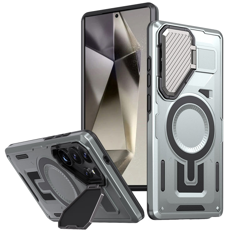 Shield Frame Holder MagSafe Phone Case, For Samsung Galaxy S24 Ultra 5G, For Samsung Galaxy S24+ 5G, For Samsung Galaxy S24 5G, For Samsung Galaxy S23 FE 5G, For Samsung Galaxy S23 Ultra 5G, For Samsung Galaxy S23+ 5G