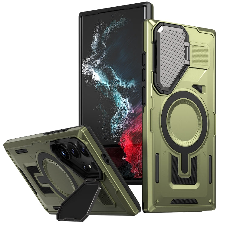 Shield Frame Holder MagSafe Phone Case, For Samsung Galaxy S24 Ultra 5G, For Samsung Galaxy S24+ 5G, For Samsung Galaxy S24 5G, For Samsung Galaxy S23 FE 5G, For Samsung Galaxy S23 Ultra 5G, For Samsung Galaxy S23+ 5G