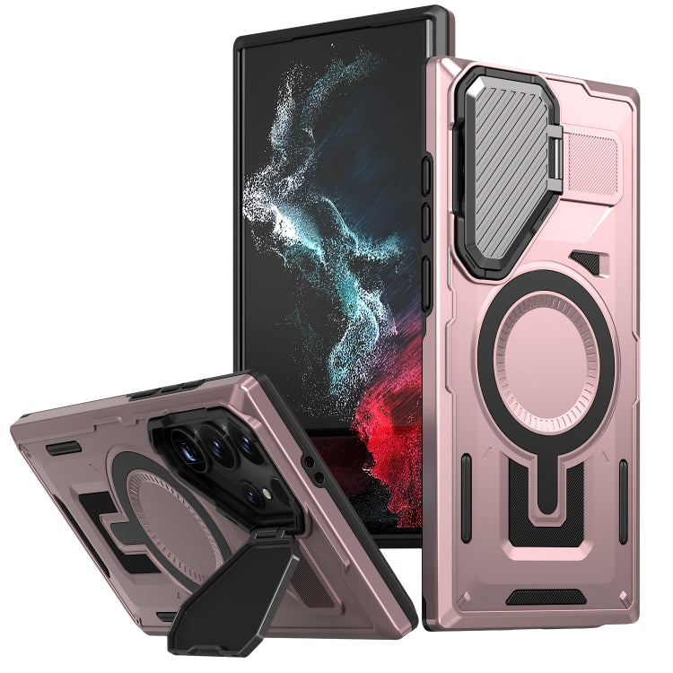Shield Frame Holder MagSafe Phone Case, For Samsung Galaxy S24 Ultra 5G, For Samsung Galaxy S24+ 5G, For Samsung Galaxy S24 5G, For Samsung Galaxy S23 FE 5G, For Samsung Galaxy S23 Ultra 5G, For Samsung Galaxy S23+ 5G
